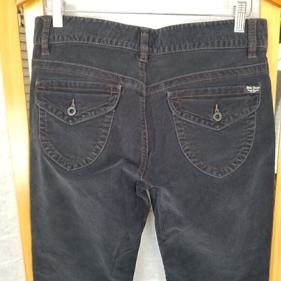 Women's Polo Corduroy Pants Black Mid-Rise Zip Fly Bootcut Size 6 - Picture 2 of 10
